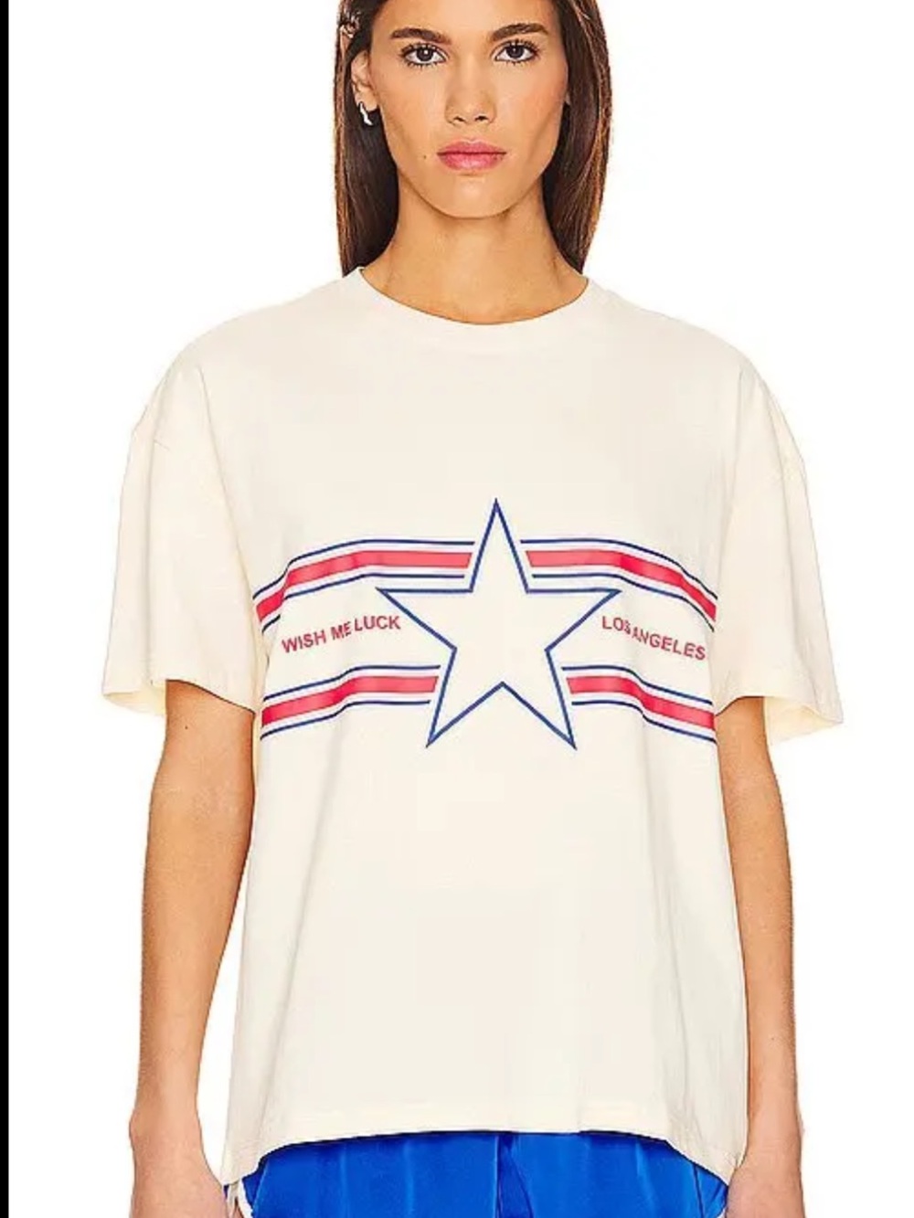 Cream Short-Sleeve Star Graphic Tee
